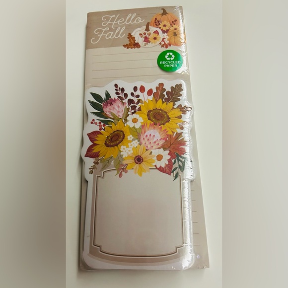 New Clementine Notepad Set 2 Pads "Hello Fall" Floral Pumpkins Leaves - Picture 7 of 9